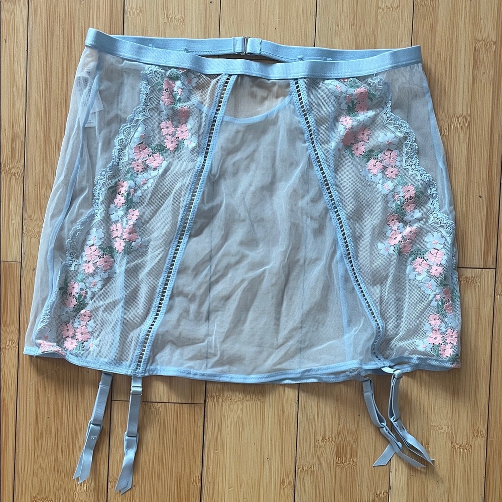 Auden Light Blue Floral Embroidered Lingerie